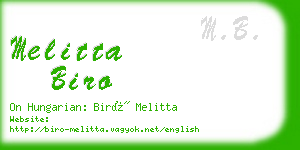 melitta biro business card